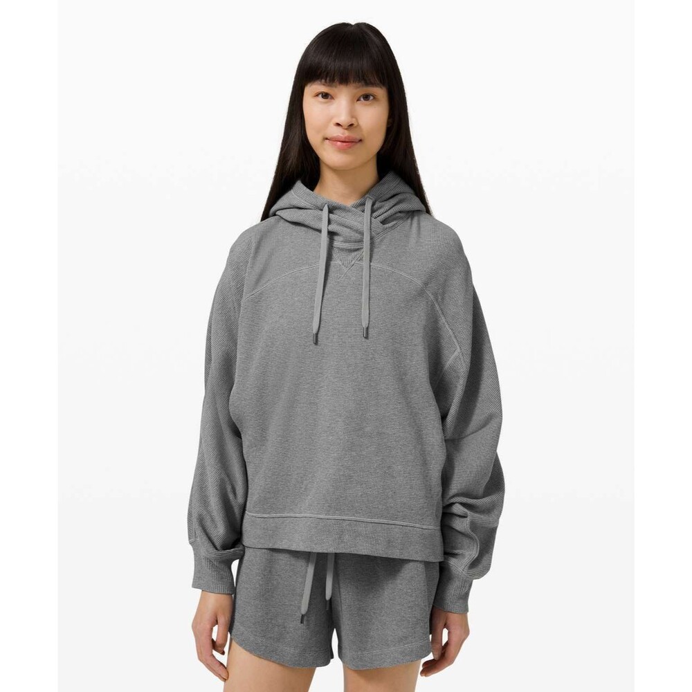 Lululemon Mellow In Hoodie Waffle XS/S Heathered Core Medium Grey NWT